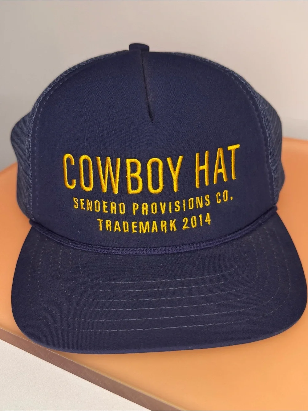 Free People Sendero Cowboy Hat Trucker Navy Yellow